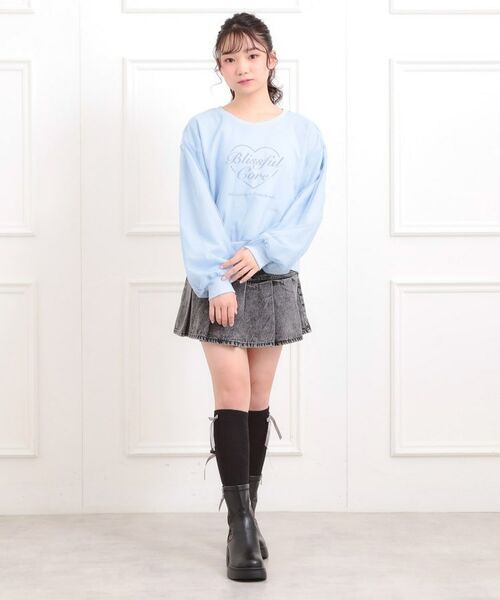 PINK-latte / ピンク ラテ スウェット | チュール重ねミニ裏毛トレーナー | 詳細16