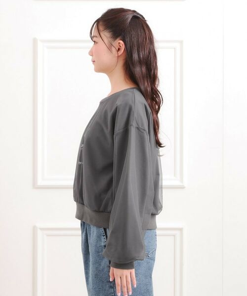 PINK-latte / ピンク ラテ スウェット | チュール重ねミニ裏毛トレーナー | 詳細2