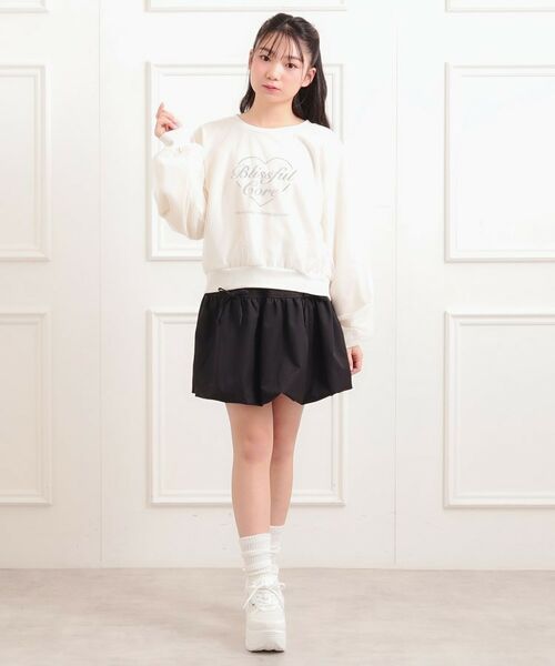 PINK-latte / ピンク ラテ スウェット | チュール重ねミニ裏毛トレーナー | 詳細8