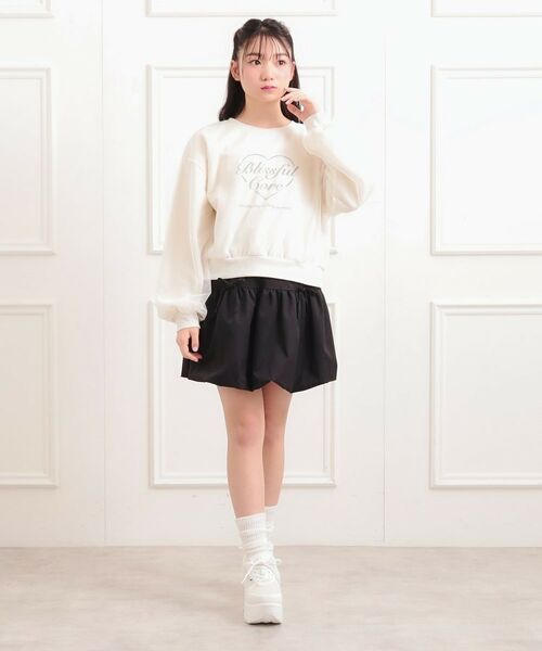 PINK-latte / ピンク ラテ スウェット | チュール重ねミニ裏毛トレーナー | 詳細9