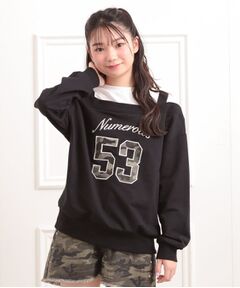 PINK-latte / ピンク ラテ カットソー | ナンバリングレイヤード風プルオーバー