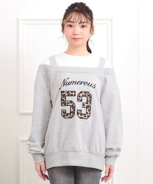 PINK-latte / ピンク ラテ カットソー | ナンバリングレイヤード風プルオーバー | 詳細1