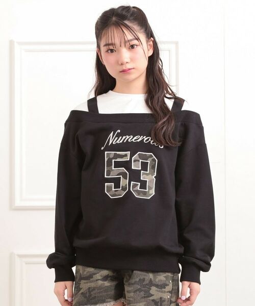 PINK-latte / ピンク ラテ カットソー | ナンバリングレイヤード風プルオーバー | 詳細12