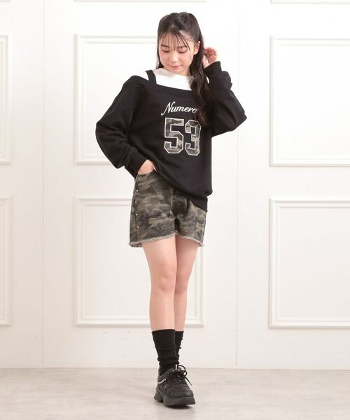 PINK-latte / ピンク ラテ カットソー | ナンバリングレイヤード風プルオーバー | 詳細13