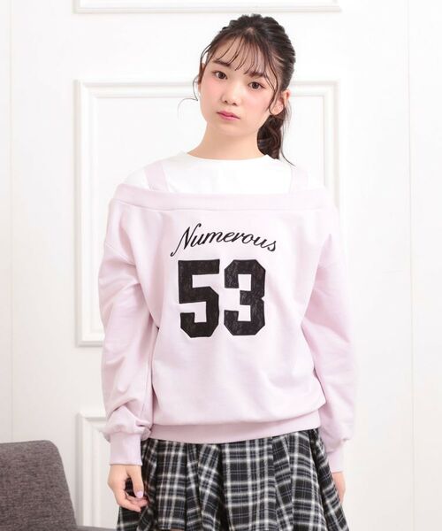 PINK-latte / ピンク ラテ カットソー | ナンバリングレイヤード風プルオーバー | 詳細16