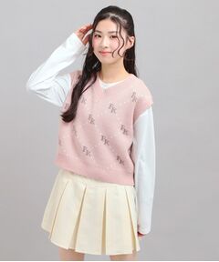 PINK-latte / ピンク ラテ その他トップス | 【セットアイテム】ニットベスト＋ロンT