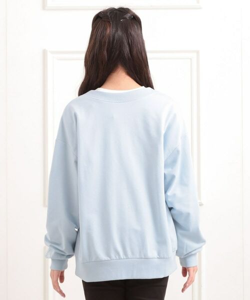 PINK-latte / ピンク ラテ カーディガン・ボレロ | Vネックカレッジアップリケ裏毛カーディガン | 詳細3