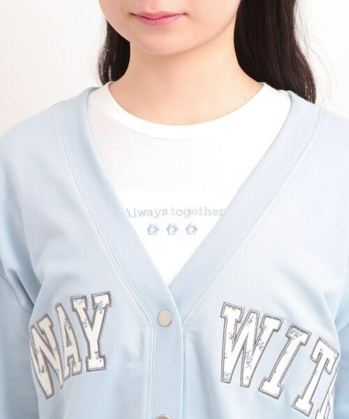 PINK-latte / ピンク ラテ カーディガン・ボレロ | Vネックカレッジアップリケ裏毛カーディガン | 詳細4
