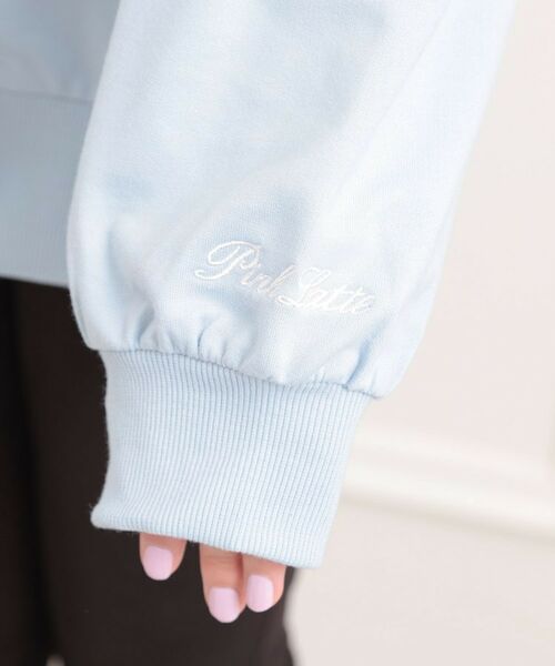 PINK-latte / ピンク ラテ カーディガン・ボレロ | Vネックカレッジアップリケ裏毛カーディガン | 詳細6