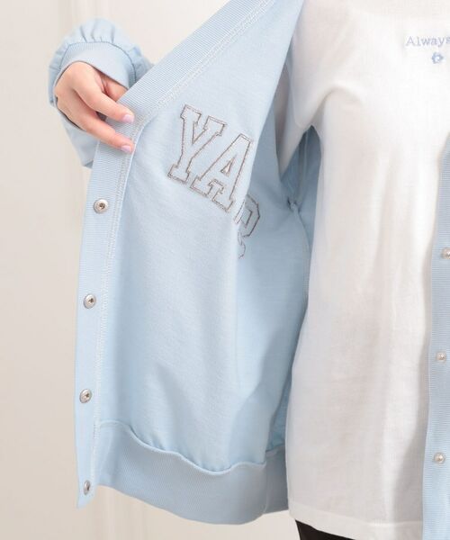 PINK-latte / ピンク ラテ カーディガン・ボレロ | Vネックカレッジアップリケ裏毛カーディガン | 詳細8