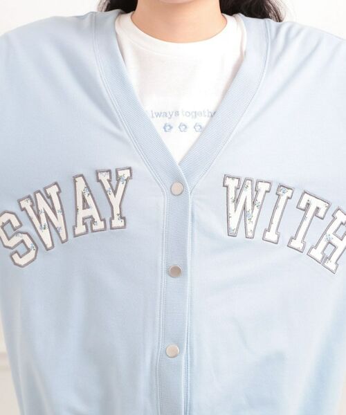 PINK-latte / ピンク ラテ カーディガン・ボレロ | Vネックカレッジアップリケ裏毛カーディガン | 詳細9