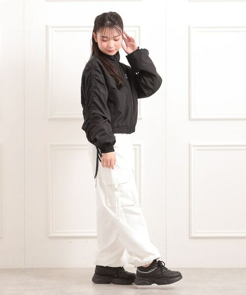 PINK-latte / ピンク ラテ レザーブルゾン・ジャケット | 袖ドロストブルゾン | 詳細11