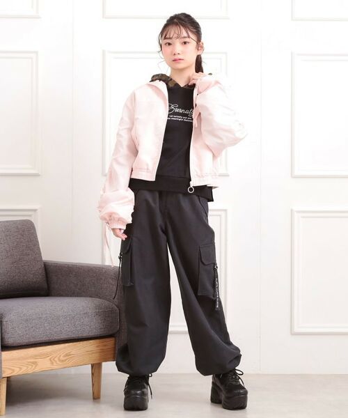 PINK-latte / ピンク ラテ レザーブルゾン・ジャケット | 袖ドロストブルゾン | 詳細18