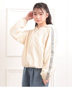 PINK-latte / ピンク ラテ レザーブルゾン・ジャケット | ロゴラインナイロンパーカーブルゾン