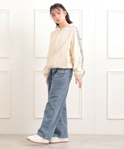 PINK-latte / ピンク ラテ レザーブルゾン・ジャケット | ロゴラインナイロンパーカーブルゾン | 詳細11