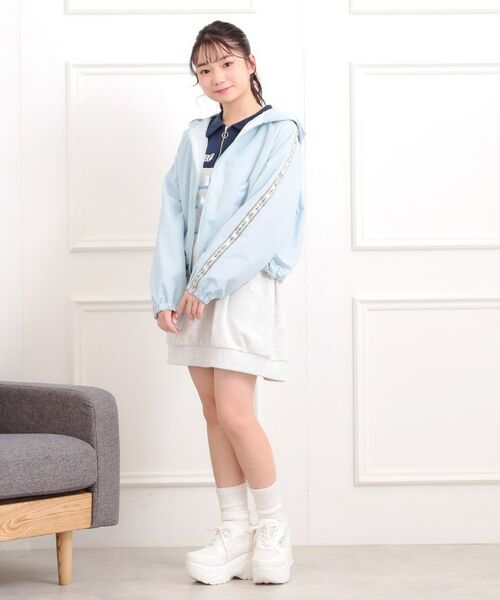 PINK-latte / ピンク ラテ レザーブルゾン・ジャケット | ロゴラインナイロンパーカーブルゾン | 詳細15