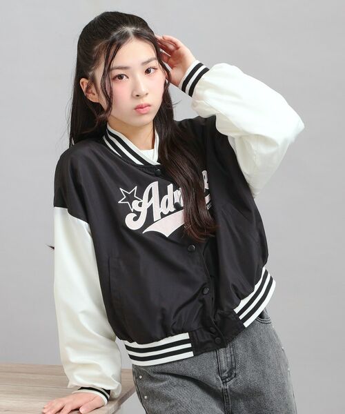PINK-latte / ピンク ラテ その他アウター | チアロゴアップリケスタジャン（ブラック(019)）