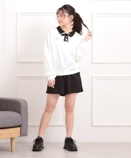 PINK-latte / ピンク ラテ セットアップ | 【セットアイテム】ミニ裏毛レースアップ+キュロットパンツ | 詳細15