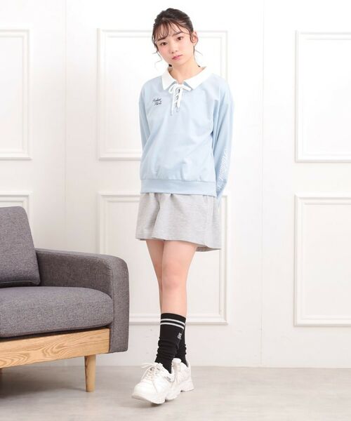 PINK-latte / ピンク ラテ セットアップ | 【セットアイテム】ミニ裏毛レースアップ+キュロットパンツ | 詳細25