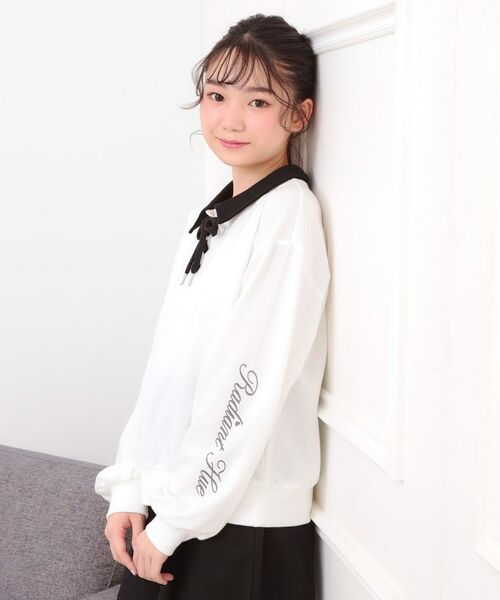 PINK-latte / ピンク ラテ セットアップ | 【セットアイテム】ミニ裏毛レースアップ+キュロットパンツ(オフホワイト(003))