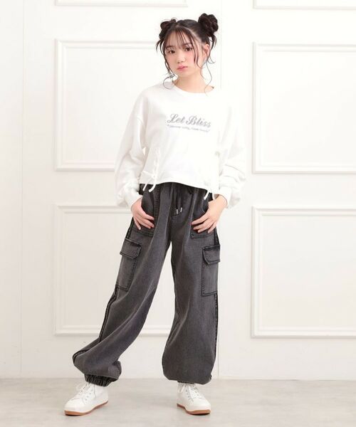 PINK-latte / ピンク ラテ デニムパンツ | ラインデニムカーゴパンツ | 詳細10