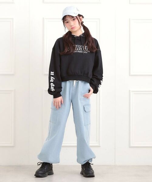 PINK-latte / ピンク ラテ デニムパンツ | ラインデニムカーゴパンツ | 詳細14