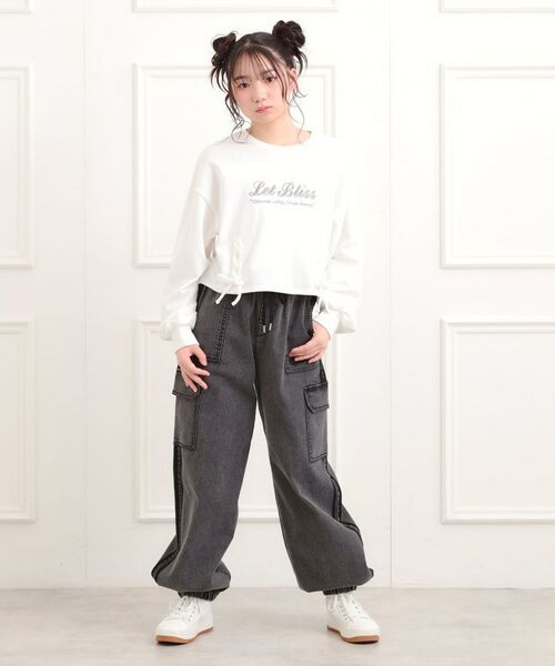 PINK-latte / ピンク ラテ デニムパンツ | ラインデニムカーゴパンツ | 詳細9