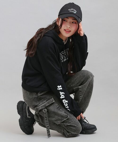 PINK-latte / ピンク ラテ デニムパンツ | デニムカーゴパンツ（ブラック(519)）