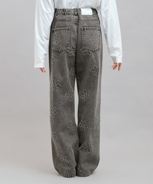 PINK-latte / ピンク ラテ デニムパンツ | フラワー柄デニムロングパンツ | 詳細3
