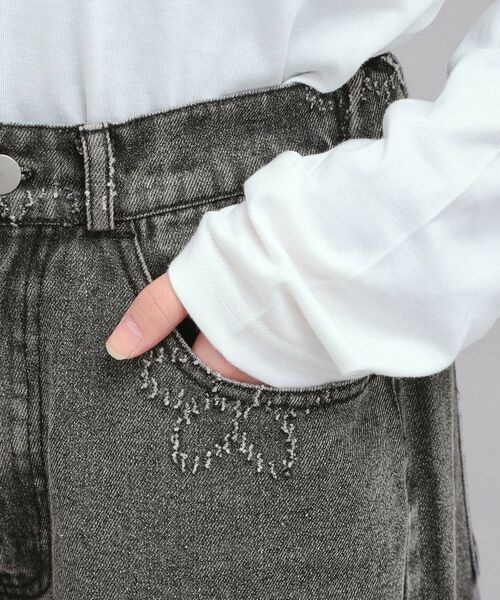 PINK-latte / ピンク ラテ デニムパンツ | フラワー柄デニムロングパンツ | 詳細5