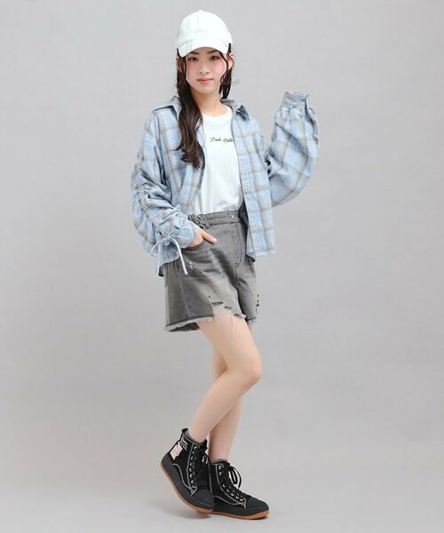 PINK-latte / ピンク ラテ デニムパンツ | デニムツイルダメージショートパンツ | 詳細10