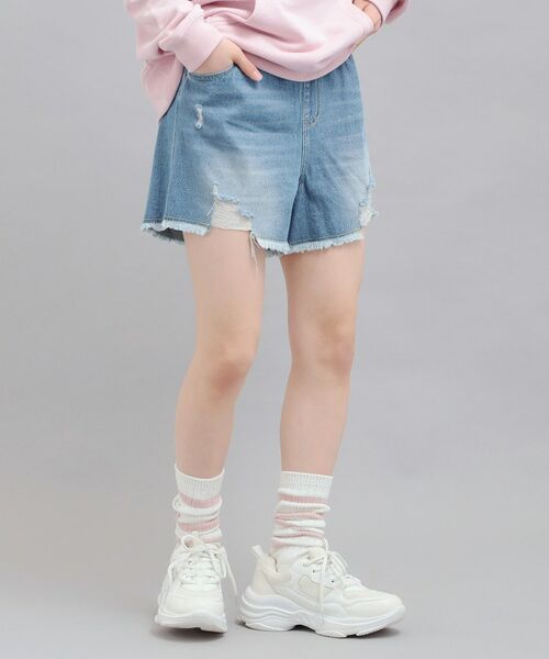 PINK-latte / ピンク ラテ デニムパンツ | デニムツイルダメージショートパンツ | 詳細13