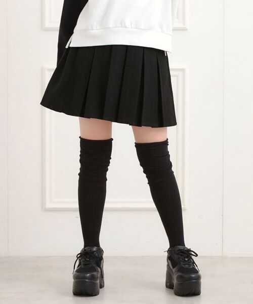 PINK-latte / ピンク ラテ ミニ・ひざ丈スカート | 微起毛プリーツスカート(ブラック(019))