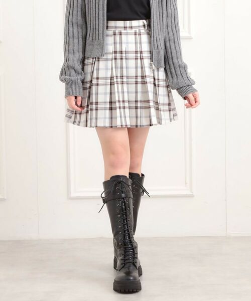 PINK-latte / ピンク ラテ ミニ・ひざ丈スカート | 微起毛プリーツスカート(アイボリー(204))