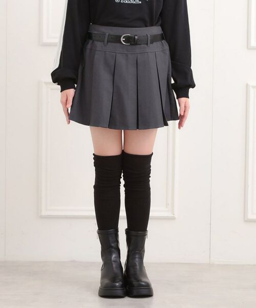 PINK-latte / ピンク ラテ ミニ・ひざ丈スカート | ベルト付きプリーツスカート | 詳細1