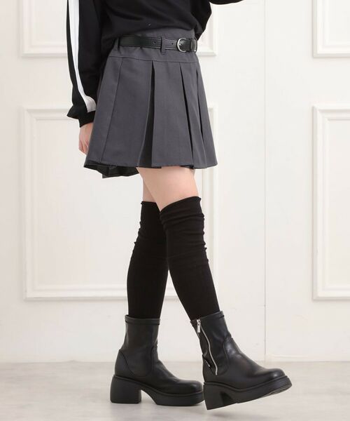 PINK-latte / ピンク ラテ ミニ・ひざ丈スカート | ベルト付きプリーツスカート | 詳細13