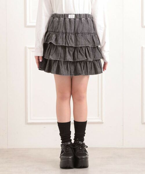 PINK-latte / ピンク ラテ ミニ・ひざ丈スカート | デニムティアードスカート | 詳細1