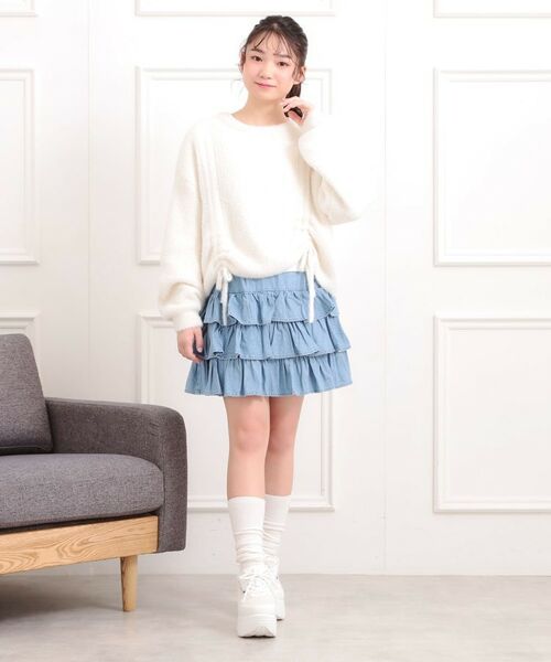 PINK-latte / ピンク ラテ ミニ・ひざ丈スカート | デニムティアードスカート | 詳細10