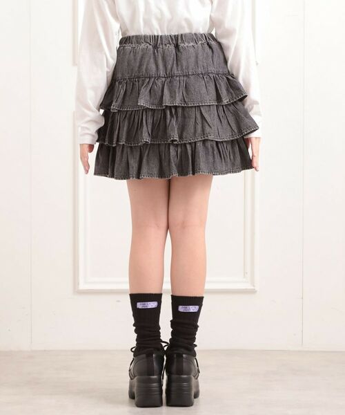 PINK-latte / ピンク ラテ ミニ・ひざ丈スカート | デニムティアードスカート | 詳細3