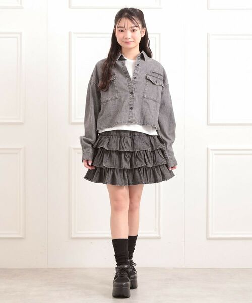 PINK-latte / ピンク ラテ ミニ・ひざ丈スカート | デニムティアードスカート | 詳細6