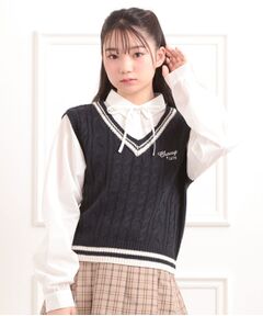 PINK-latte / ピンク ラテ シャツ・ブラウス | ニットベストレイヤード長袖シャツ