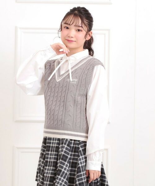 PINK-latte / ピンク ラテ シャツ・ブラウス | ニットベストレイヤード長袖シャツ | 詳細12