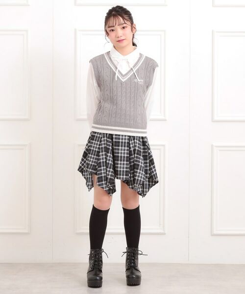 PINK-latte / ピンク ラテ シャツ・ブラウス | ニットベストレイヤード長袖シャツ | 詳細13