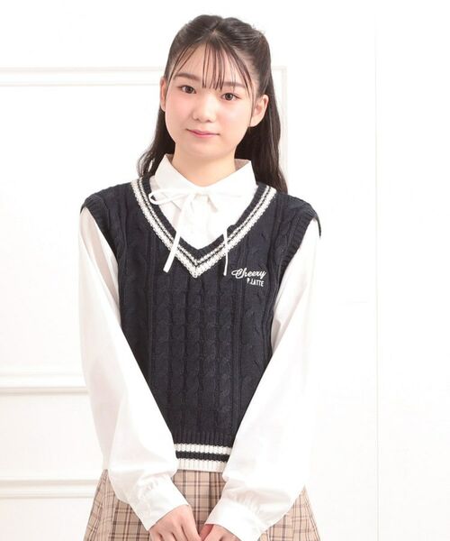 PINK-latte / ピンク ラテ シャツ・ブラウス | ニットベストレイヤード長袖シャツ | 詳細16