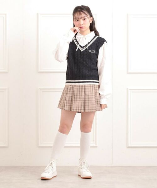 PINK-latte / ピンク ラテ シャツ・ブラウス | ニットベストレイヤード長袖シャツ | 詳細17