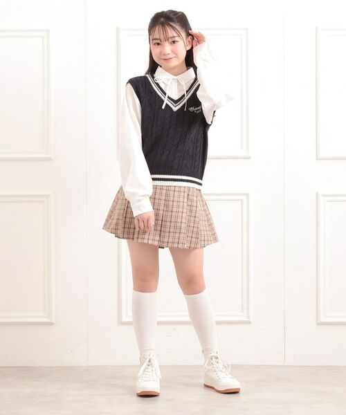 PINK-latte / ピンク ラテ シャツ・ブラウス | ニットベストレイヤード長袖シャツ | 詳細18