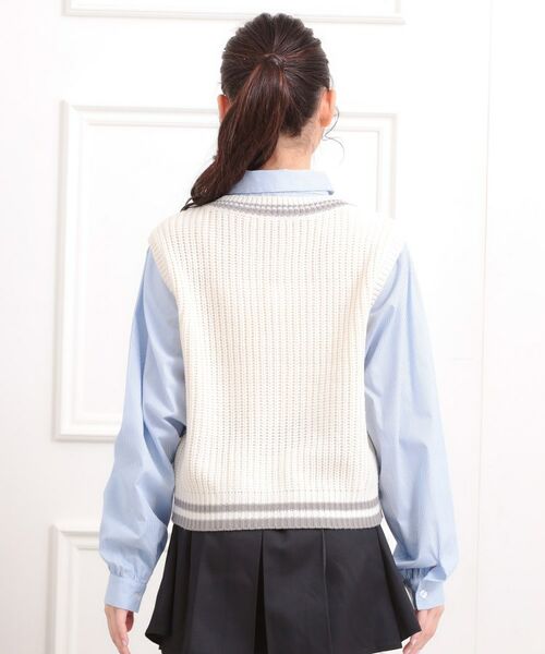 PINK-latte / ピンク ラテ シャツ・ブラウス | ニットベストレイヤード長袖シャツ | 詳細3