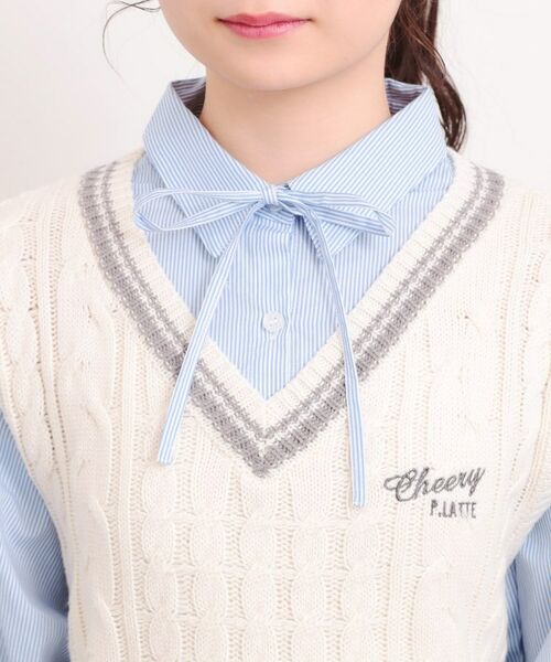 PINK-latte / ピンク ラテ シャツ・ブラウス | ニットベストレイヤード長袖シャツ | 詳細4