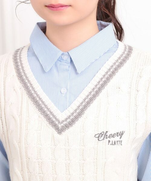 PINK-latte / ピンク ラテ シャツ・ブラウス | ニットベストレイヤード長袖シャツ | 詳細5