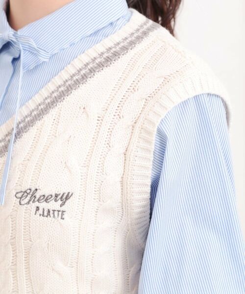 PINK-latte / ピンク ラテ シャツ・ブラウス | ニットベストレイヤード長袖シャツ | 詳細6